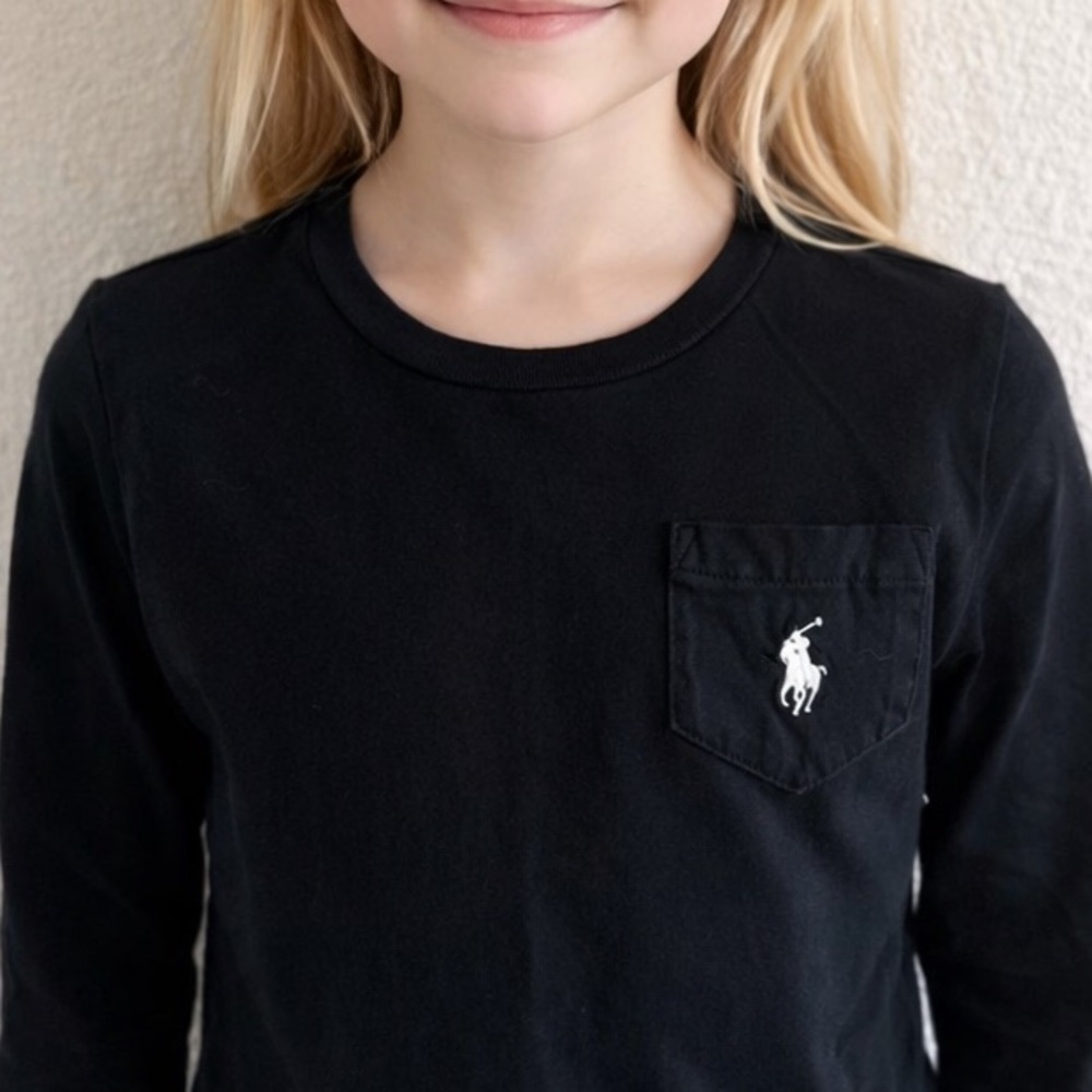 Ralph Lauren Sport Long Sleeve Black T-Shirt Girls Size 10